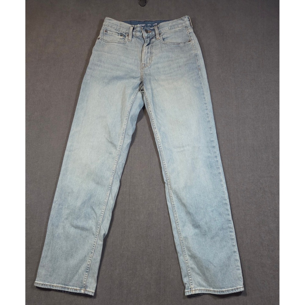 Old Navy Loose Built-In Flex Jeans Mens 30x32 Light Wash Straight Leg Denim